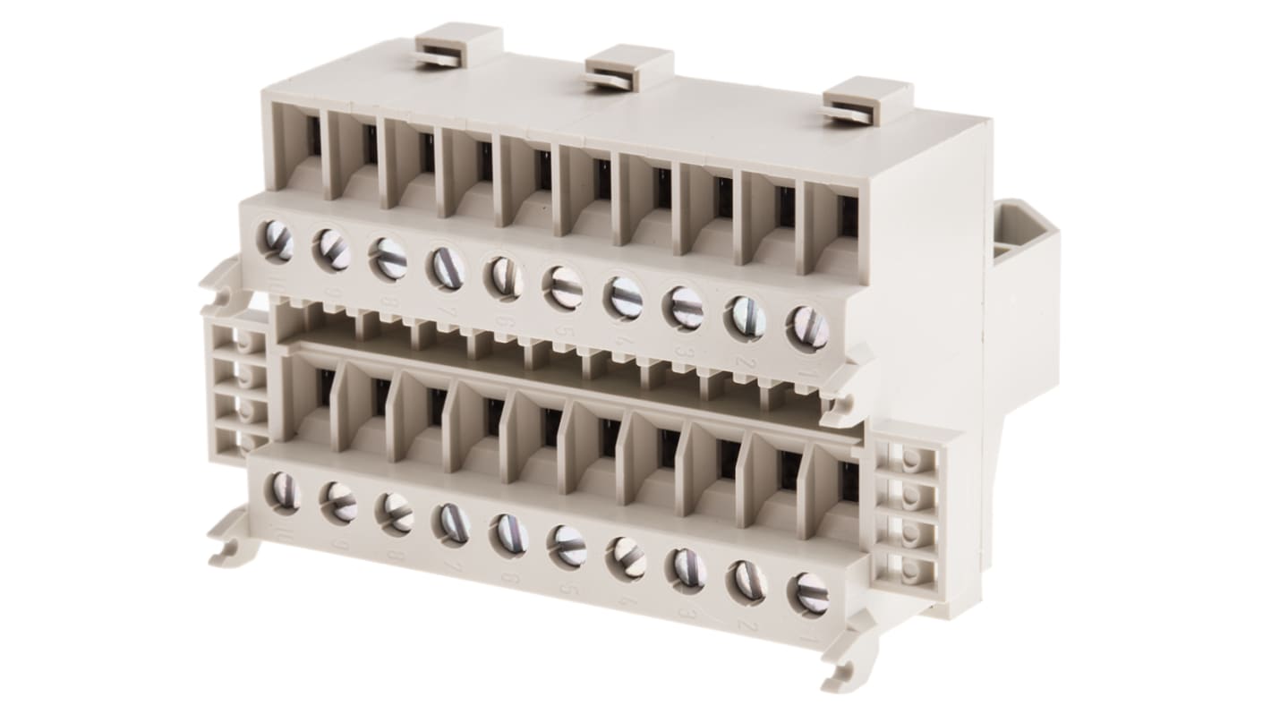 RS PRO Grey Feed Through Terminal Block, 0.5 → 2.5mm², Screw Termination