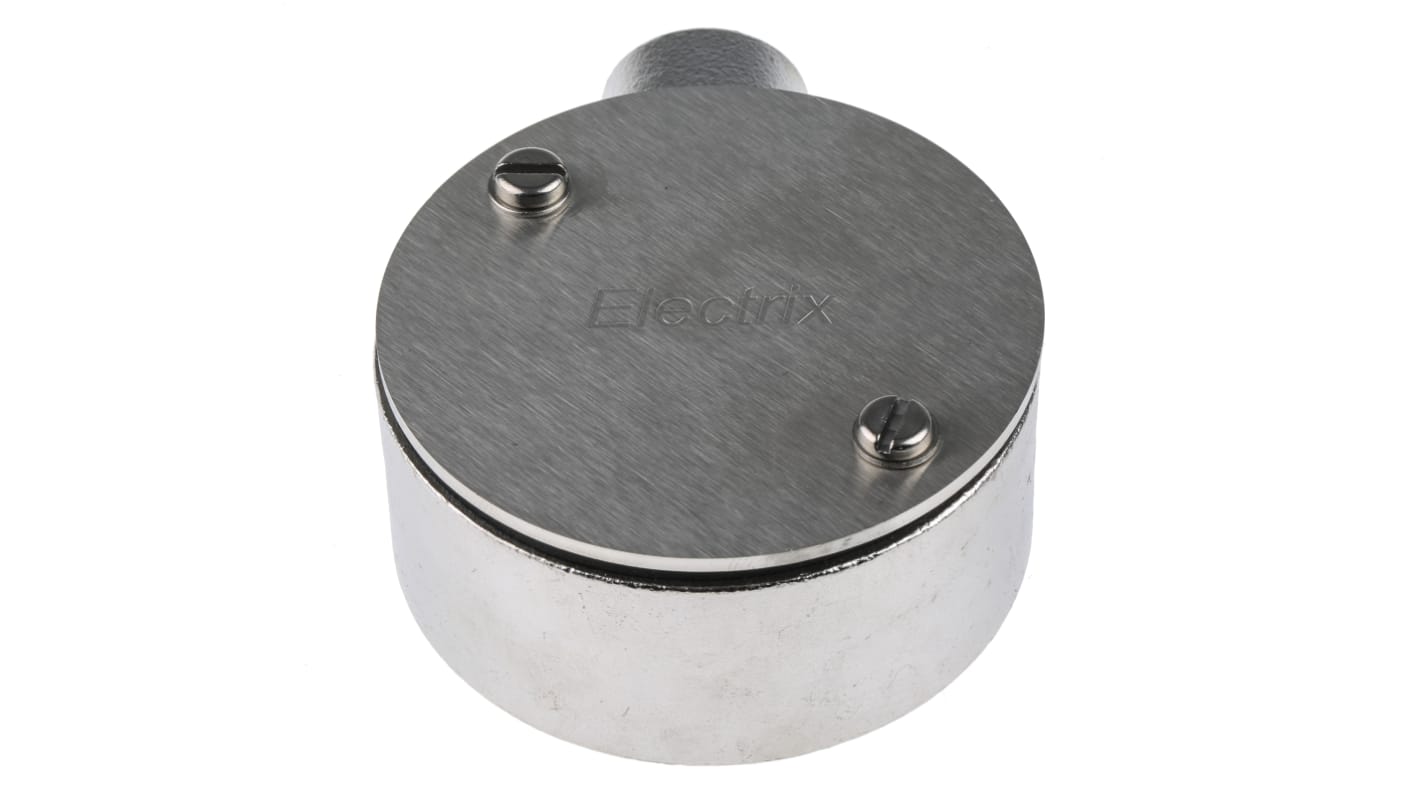 RS PRO Edelstahl 316 Kabelrohr Befestigung Anschlussbox 20mm Silber Satin-Finish IP67