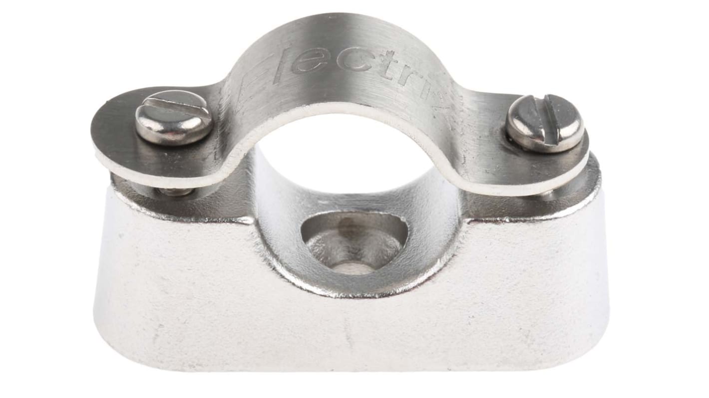 RS PRO Silver 316 Stainless Steel Saddle Clamp, 20mm Max. Bundle