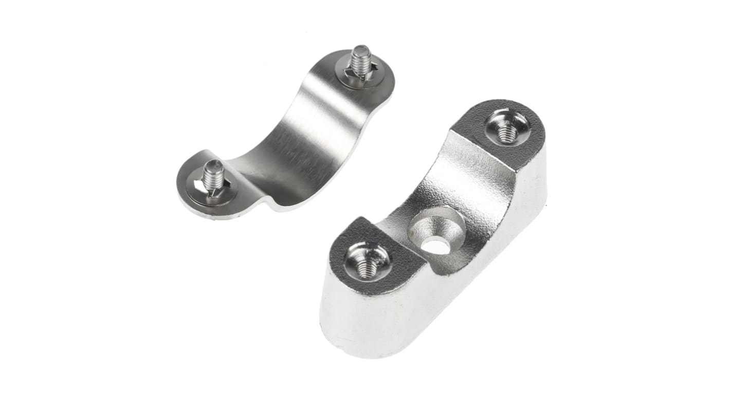 RS PRO Silver 316 Stainless Steel Saddle Clamp, 25mm Max. Bundle