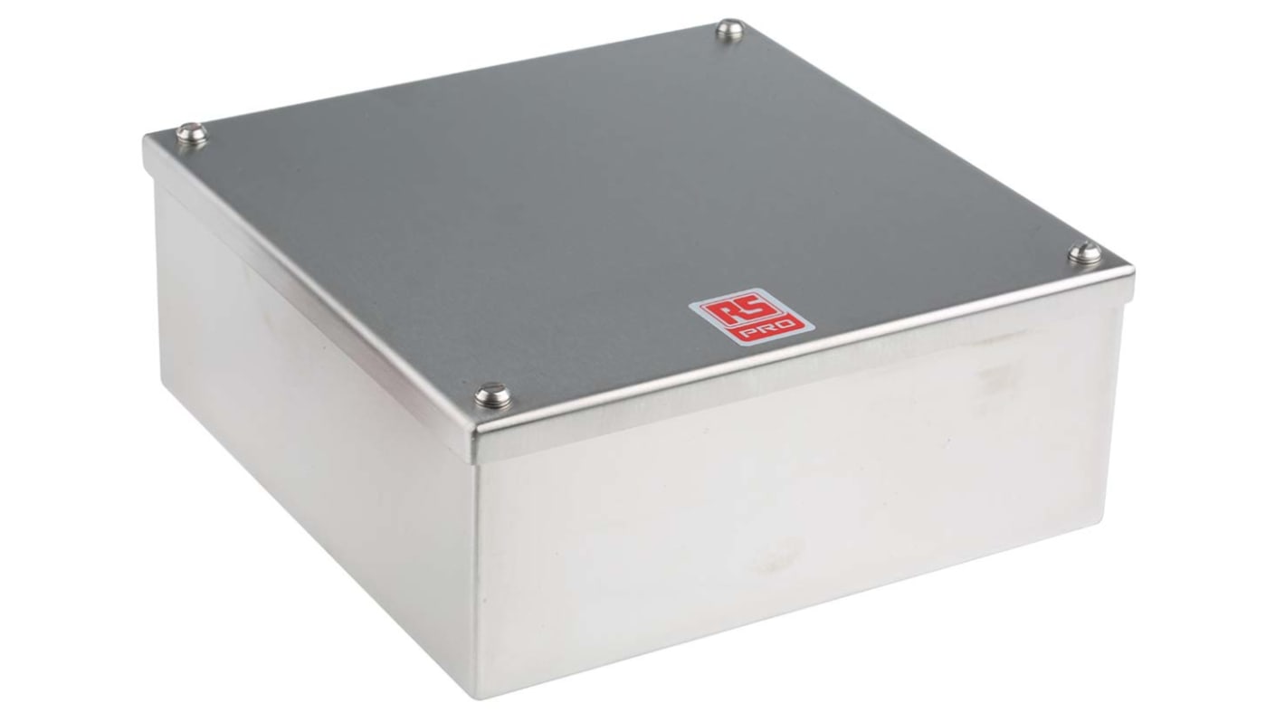 RS PRO 316 Stainless Steel Satin Adaptable Enclosure Box, 220mm x 220mm x 85mm