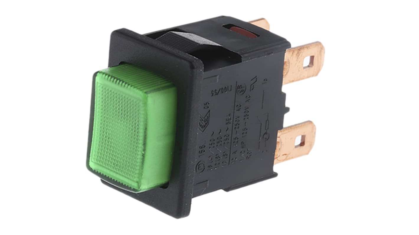 Interruptor de Botón Pulsador Marquardt, DPDT, Enclavamiento, 16 A a 250 V ac, 230V, iluminado