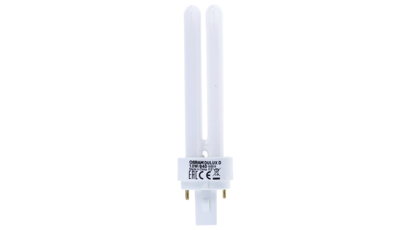 G24d-1 DULUX Quad Tube Shape CFL Bulb, 13 W, 4000K, Cool White Colour Tone