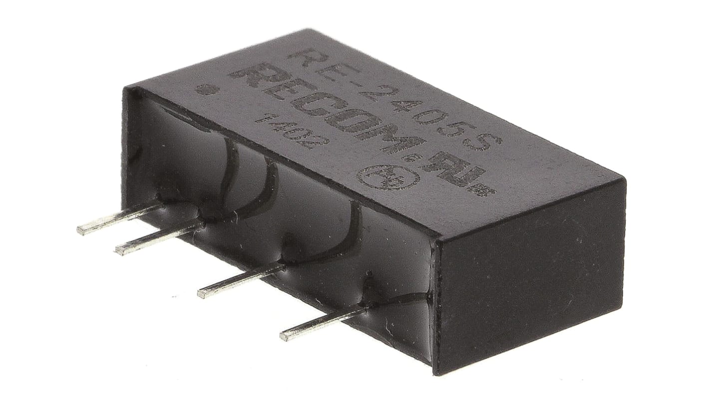 Recom DC-DCコンバータ Vout：5V dc 21.6 → 26.4 V dc, 1W, RE-2405S