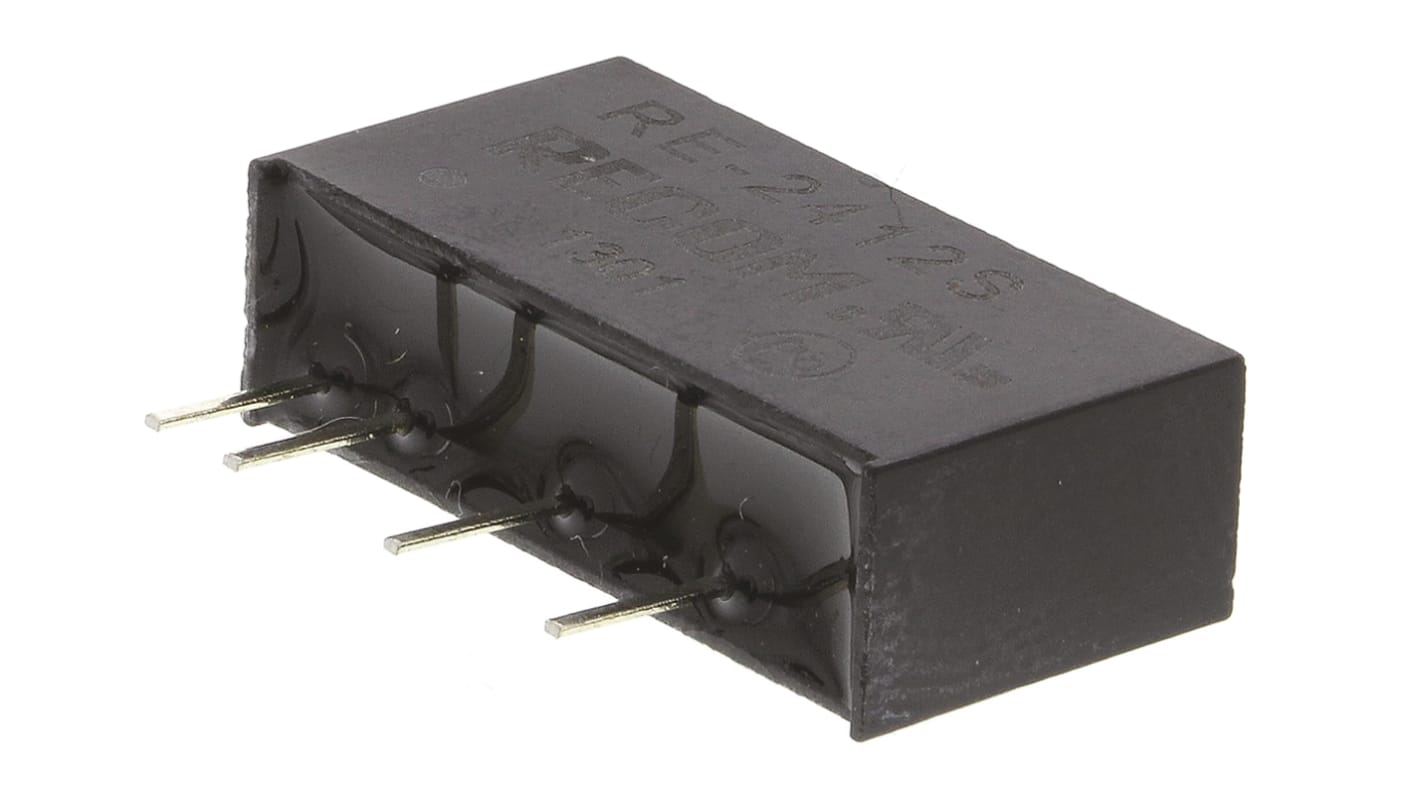 Recom RE DC-DC Converter, 12V dc/ 84mA Output, 21.6 → 26.4 V dc Input, 1W, Through Hole, +85°C Max Temp -40°C