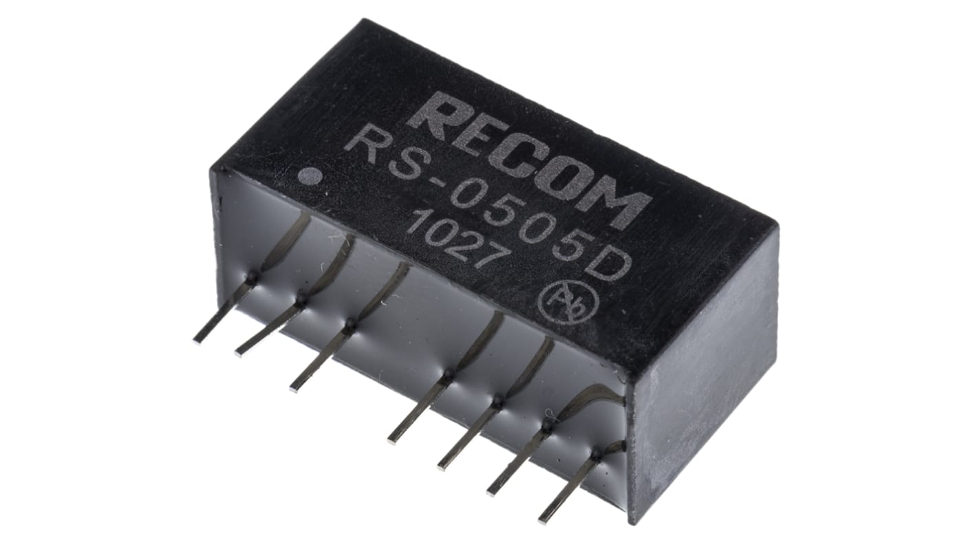 Recom DC-DCコンバータ Vout：±5V dc 4.5 → 9 V dc, 2W, RS-0505D