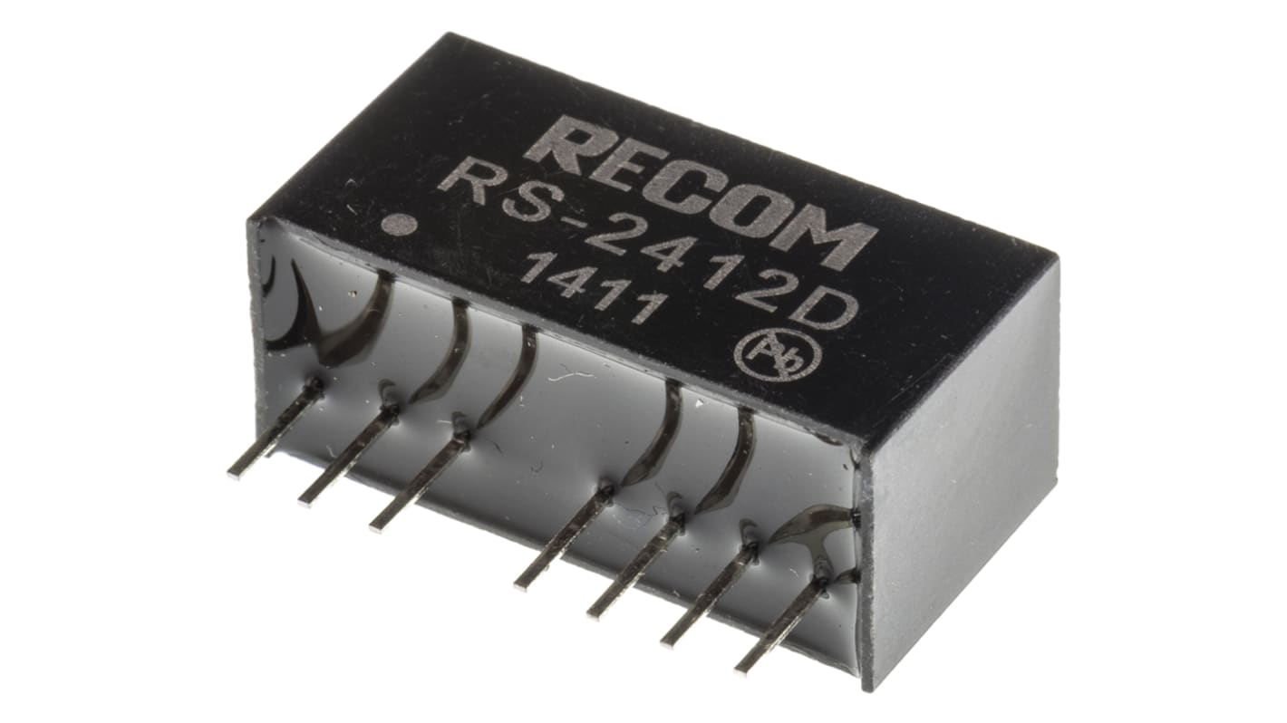 Recom RS DC/DC-Wandler 2W 24 V dc IN, ±12V dc OUT / ±83mA Durchsteckmontage 500V ac isoliert