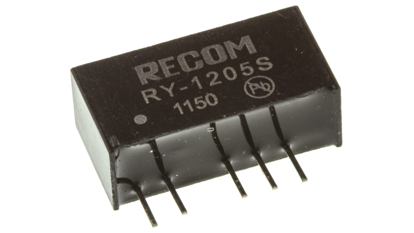 Recom DC-DC átalakító, KI: 5V dc, 200mA / 1W, BE: 11,4 → 12,6 V DC