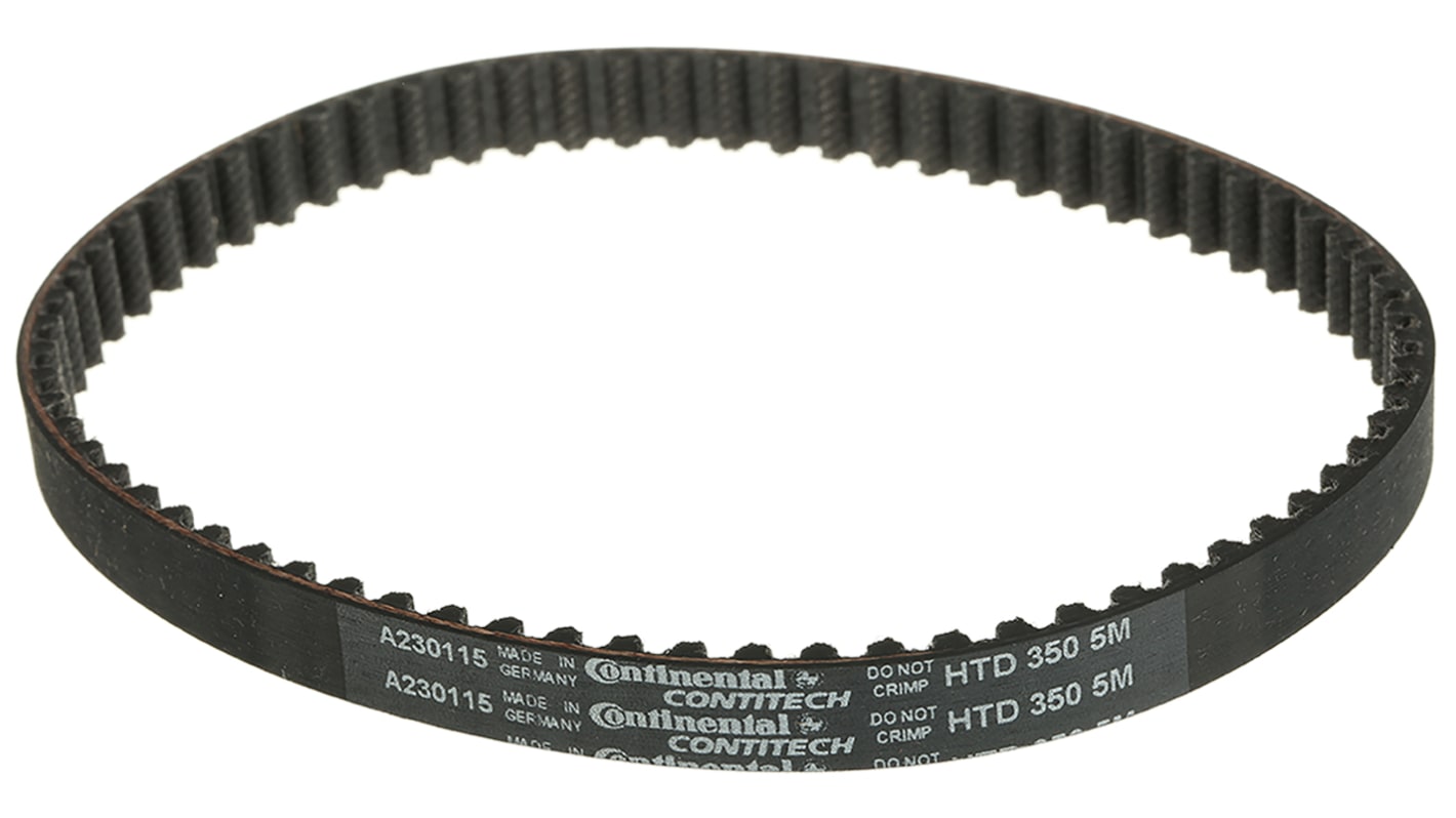 Cinghia sincrona Contitech, 70 denti da 2.1mm, passo 5mm, dimensioni 350mm x 9mm, in Gomma