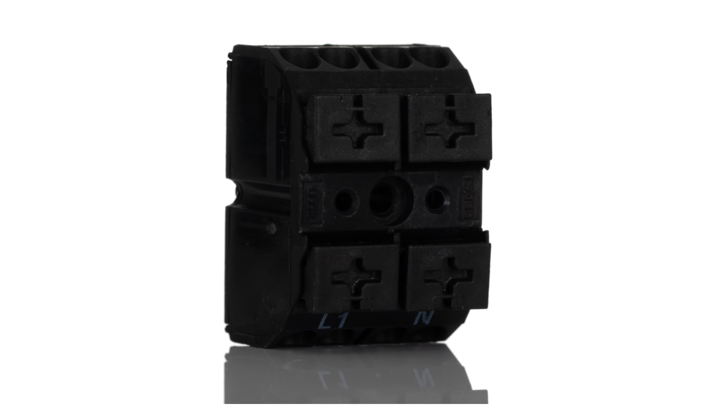 Wago 862 Series Terminal Strip, 2-Way, 32A, 20 → 12 AWG, Wire, Push-In Cage Clamp Termination