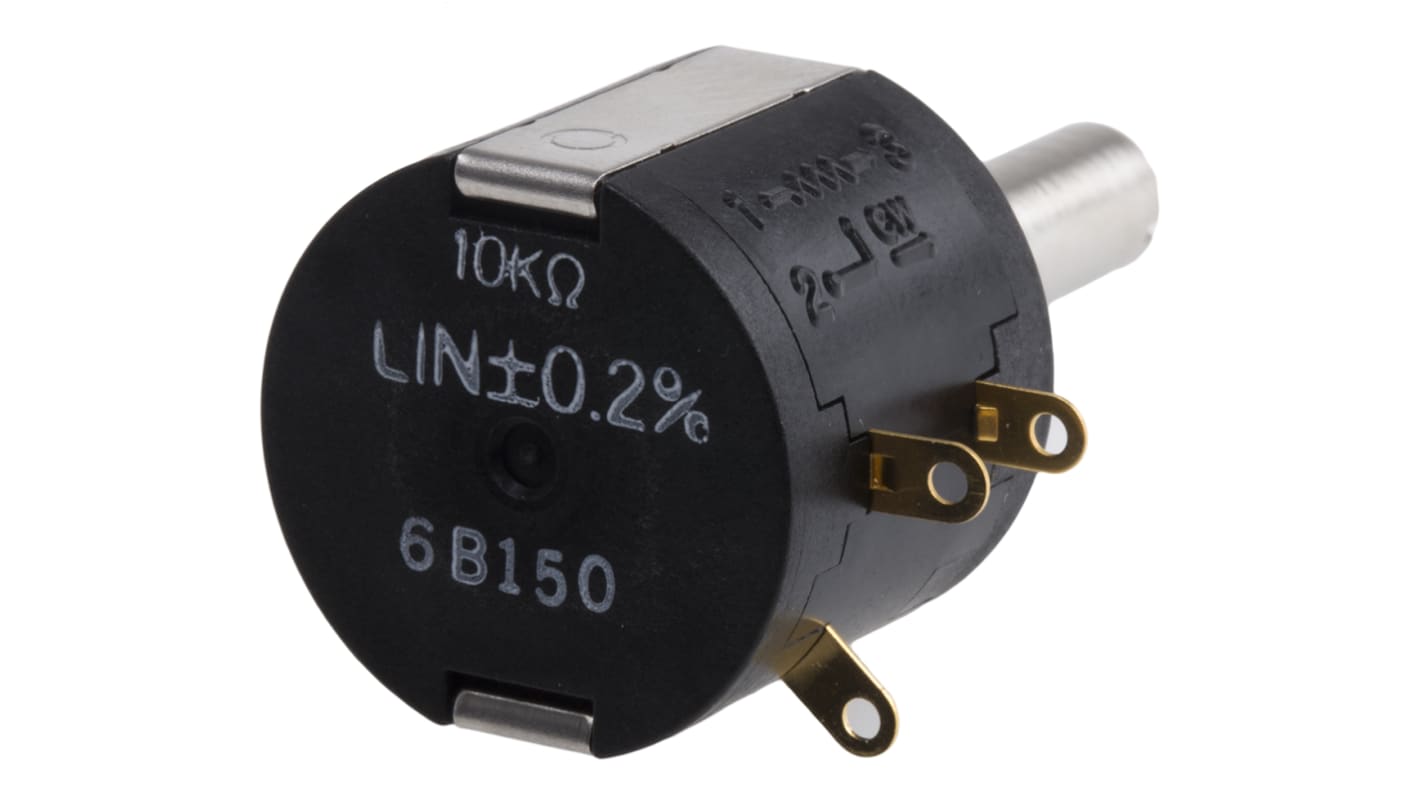 Nidec Components 10kΩ Rotary Wirewound Potentiometer 10-Turns Panel Mount, M-22E10-050 10K