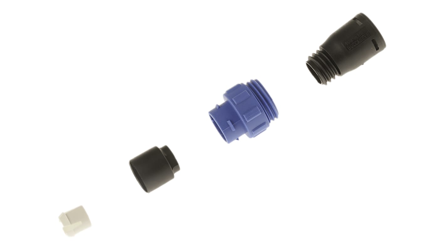 Bulgin Circular Connector, 10 Contacts, Cable Mount, Miniature Connector, Plug, Male, IP68, IP69K, Buccaneer 400 Series