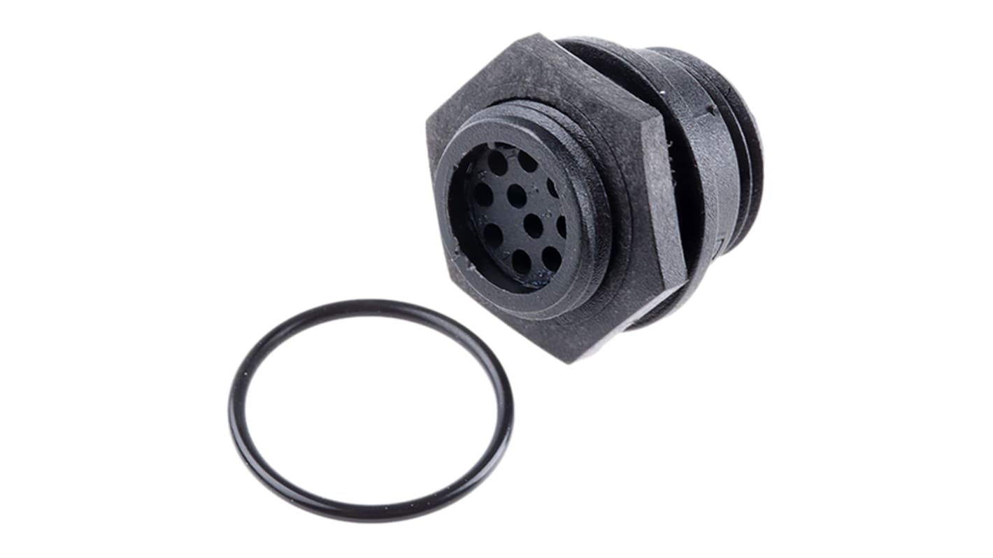 Bulgin Circular Connector, 10 Contacts, Front Mount, Miniature Connector, Socket, Female, IP68, Buccaneer 400 Series