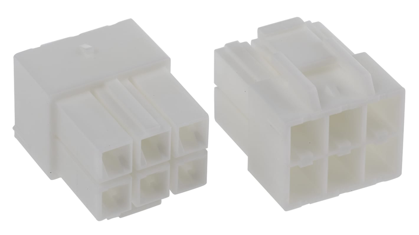 JST, VL Male Connector Housing, 6.2mm Pitch, 6 Way, 2 Row