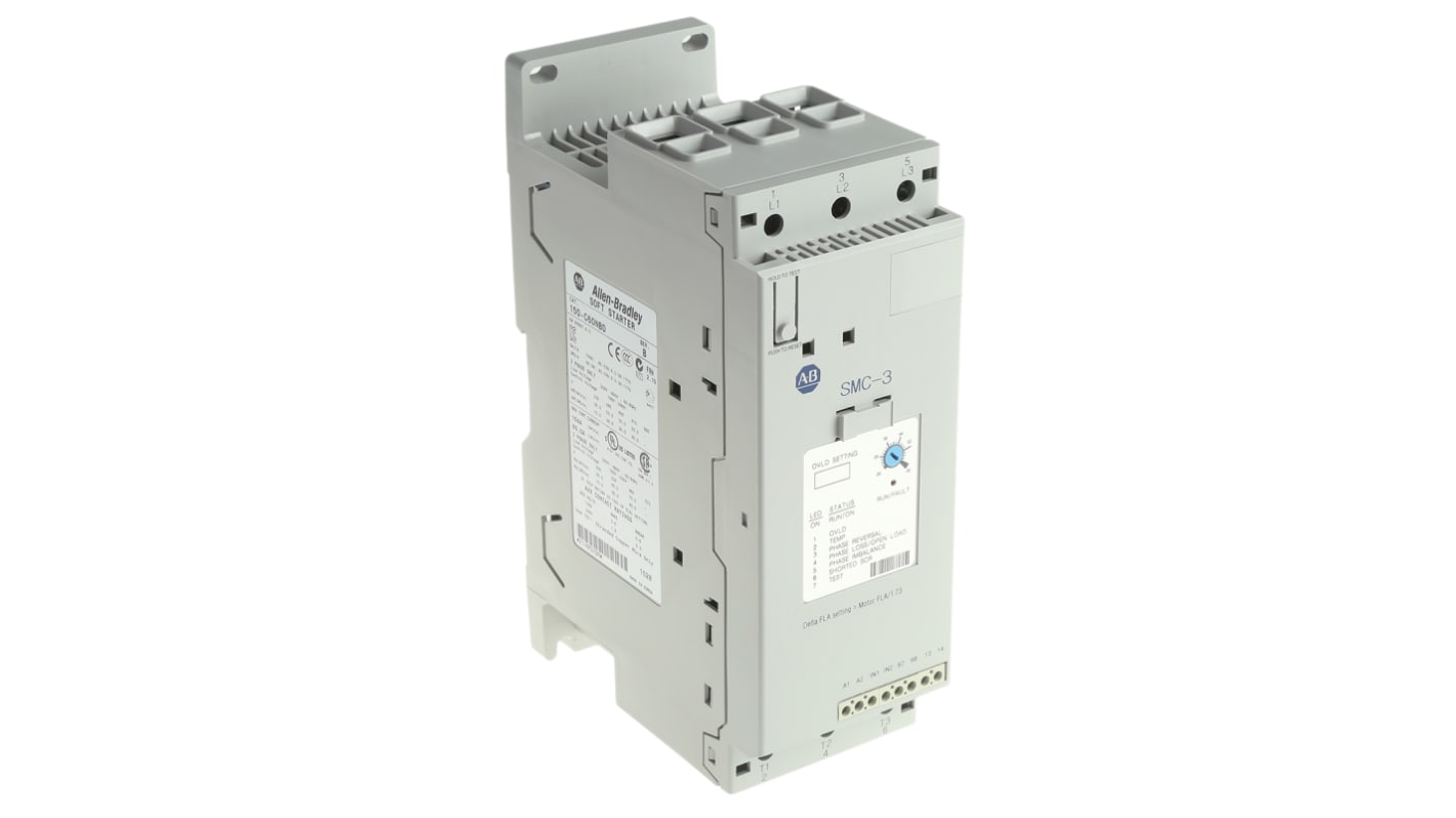 Arrancador suave Allen Bradley SMC-3, 60 A, 460 Vac, 30 kW, trifásico, IP2X