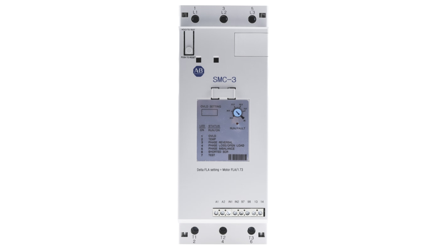 Démarreur progressif progressif, triphasé Allen Bradley SMC-3, 45 kW 460 V c.a. 85 A