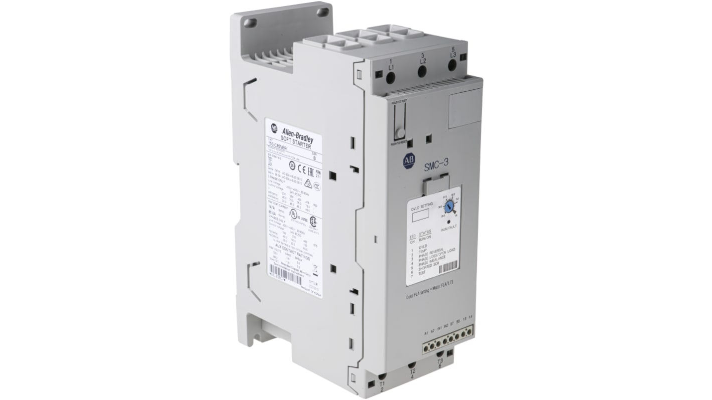 Układ łagodnego rozruchu 45 kW Allen Bradley Łagodny rozruch 3-fazowy 460 V ac 85 A IP2X