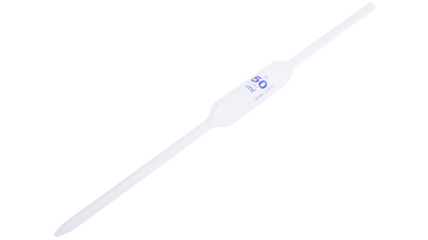 PP 1-mark class B bulb type pipette,50ml