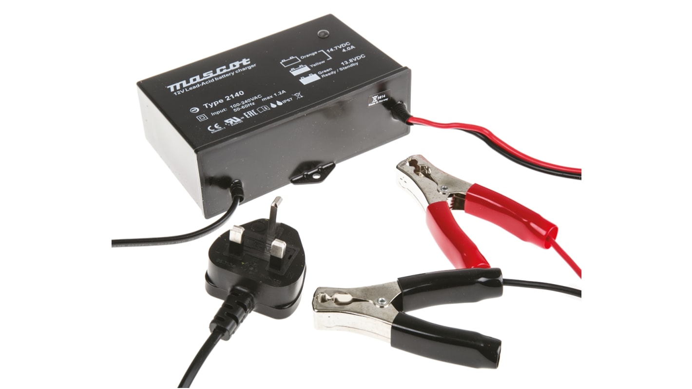 Mascot Battery Charger For Lead Acid 12V 4A with UK plug