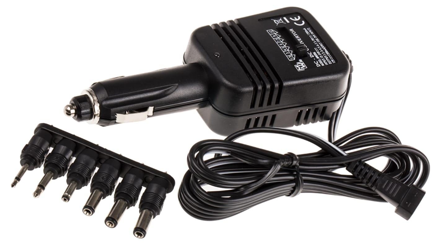 Minwa Car Charger, 12 → 24V dc Input, 1.5 → 12V dc Output Plug In, 1.2A