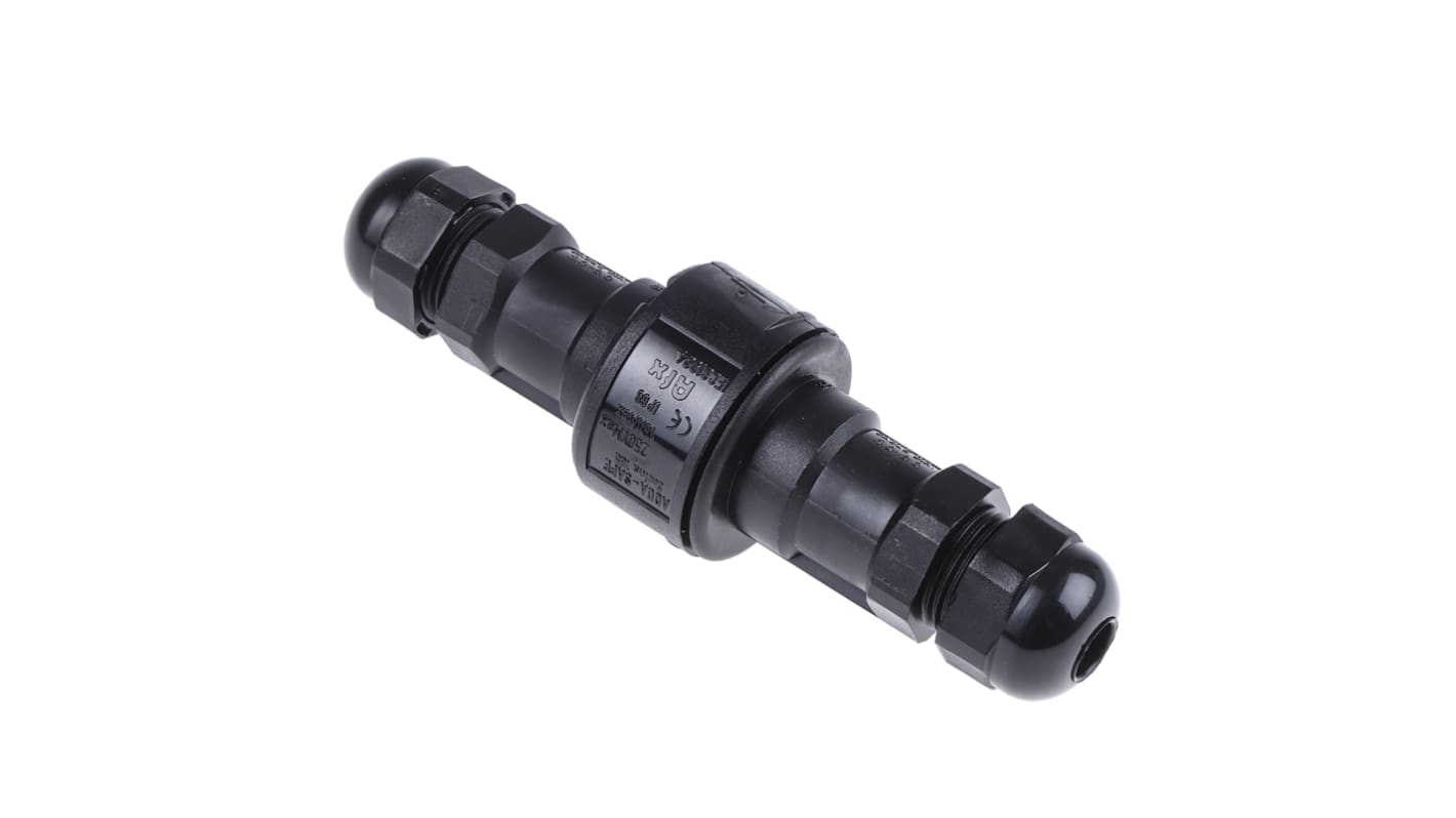 3 Pole IP68 Rating Cable Mount Female, Male Mains Inline Connector Rated At 16A