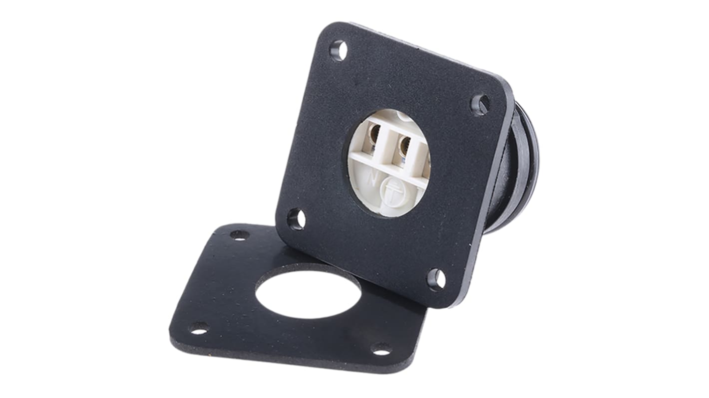 3 Pole IP68 Rating Panel Mount Male IEC Connector Rated At 16A