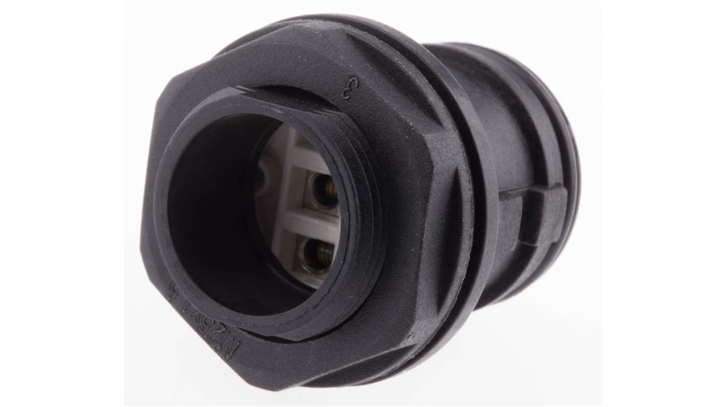 3 Pole IP68 Rating Panel Mount Female IEC Connector Rated At 16A