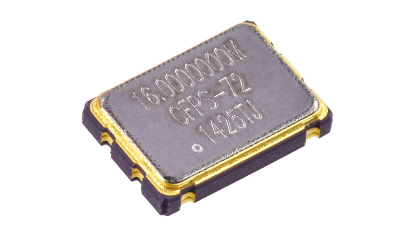 IQD, 16MHz Crystal Oscillator, ±50ppm HCMOS, TTL, 4-Pin 7x5mm SMD LFSPXO018034