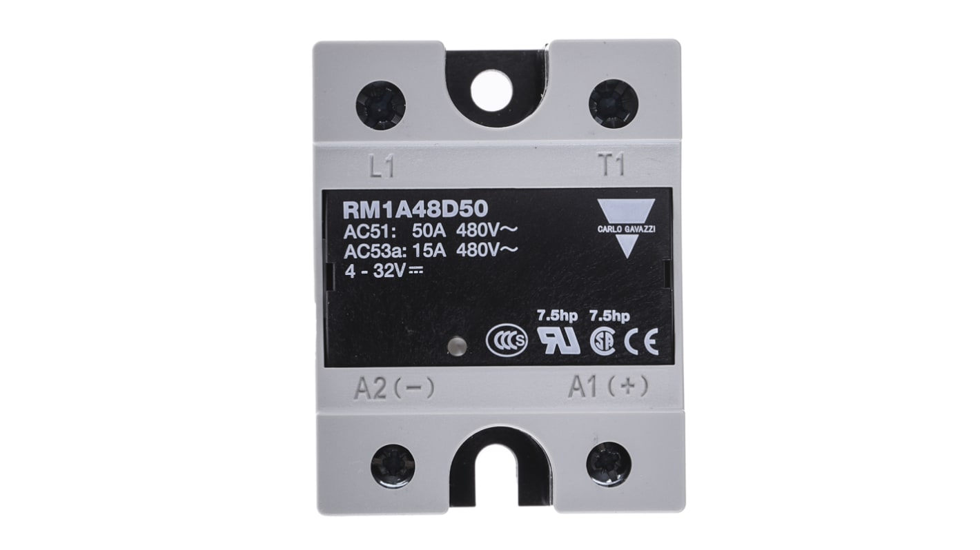 Carlo Gavazzi Solid State Relay, 50 A rms Load, Panel Mount, 530 V Load, 32 V Control