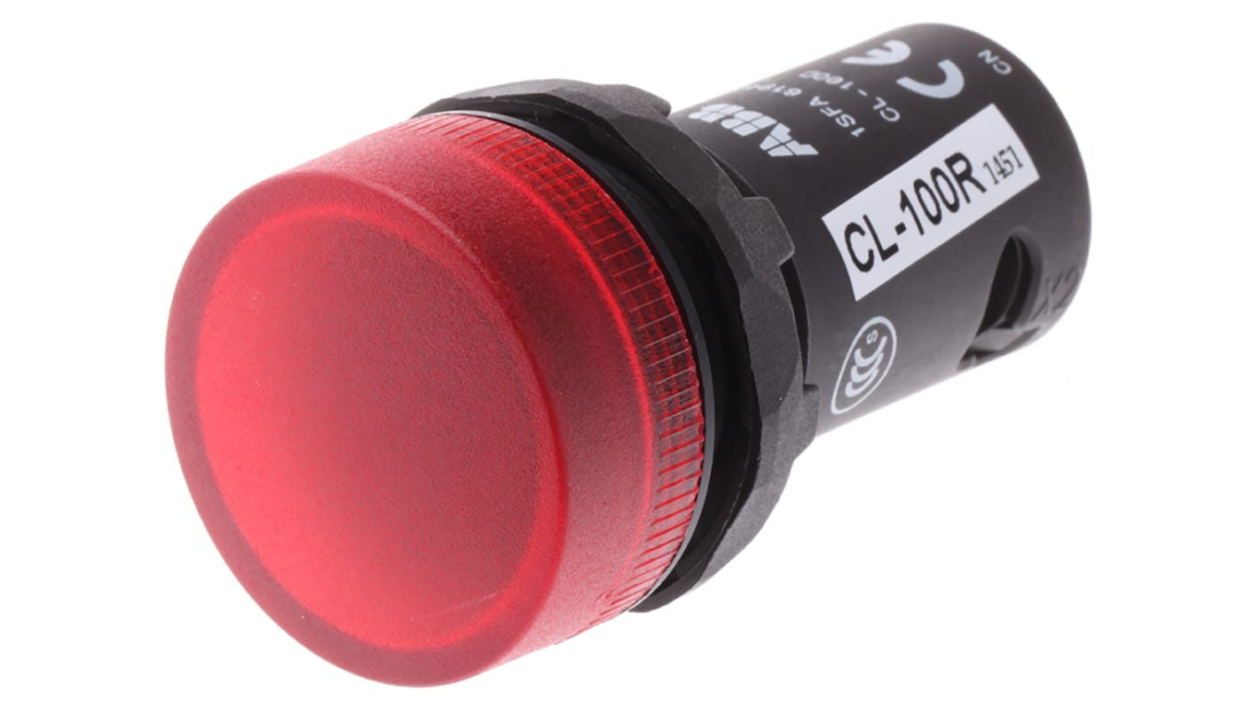 Voyant lumineux BA9S non inclus ABB Rouge, Ø découpe 22mm, IP69K