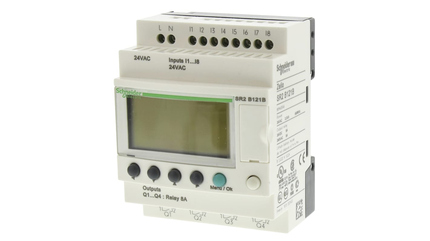 Schneider Electric Zelio Logic Smart Series Logic Module, 24 V ac Supply, Relay Output, 8-Input, Discrete Input