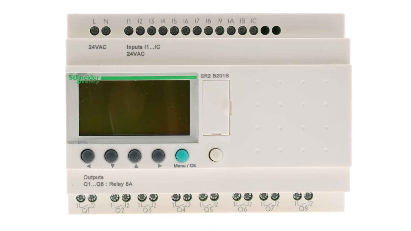 Schneider Electric Zelio Logic Series Logic Module, 24 V ac Supply, Relay Output, 12-Input, Discrete Input