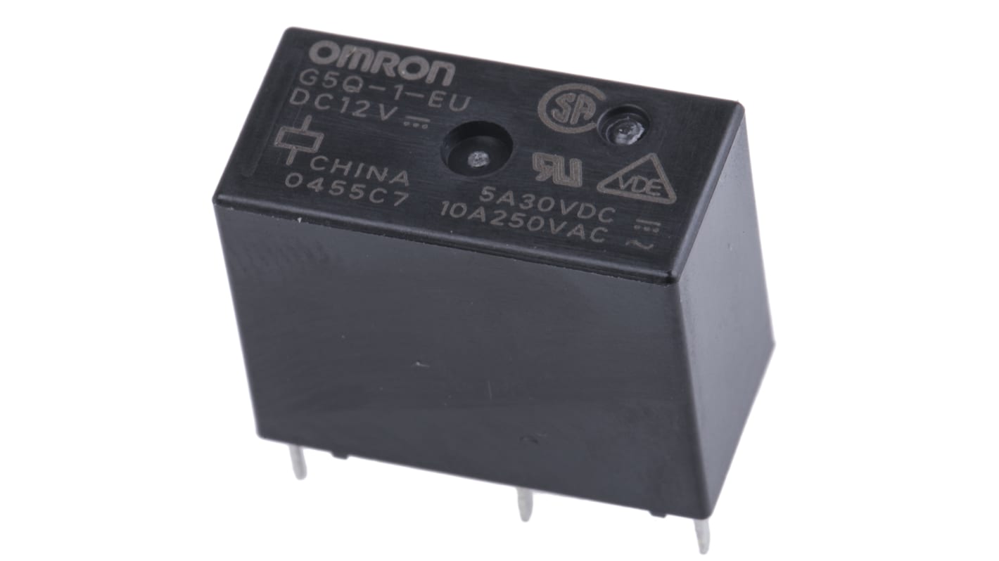 Omron パワーリレー 12V dc, 1c接点 基板実装タイプ