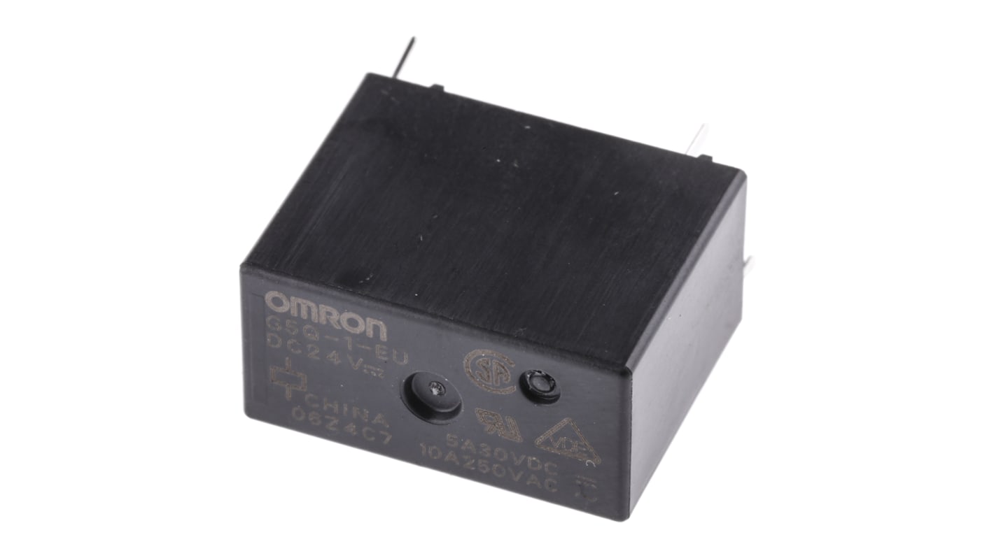 Przekaźnik mocy 24V dc SPDT Omron 400mW, montaż PCB 1440Ω Otwór przezierny