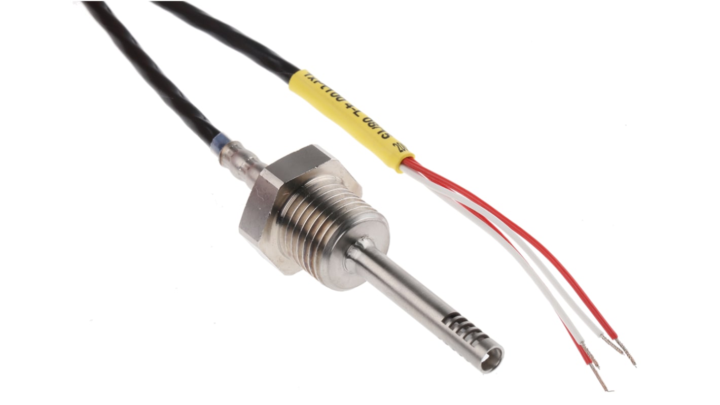 Electrotherm PT100 RTD-sensor, 4.5mm dia., 40mm lang, G1/4, F0.3 +200°C Max