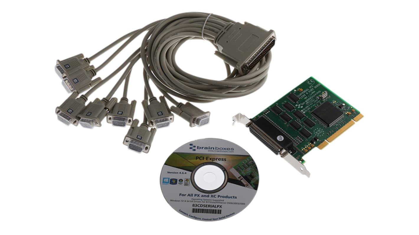 Brainboxes PCI Erweiterungskarte Seriell, 8-Port RS-232 115.2Kbit/s 32 B