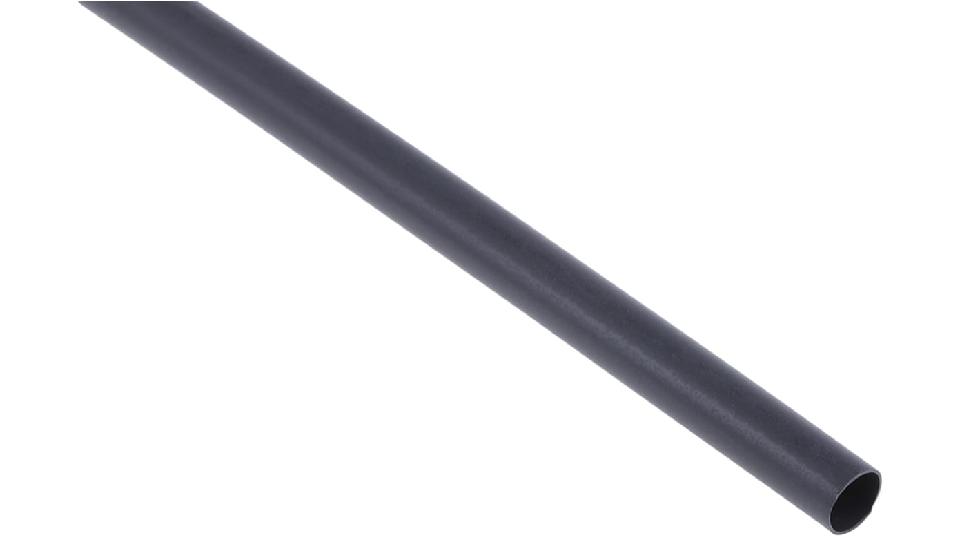 Tubo termorretráctil RS PRO de Poliolefina Negro, contracción 3:1, Ø 6.4mm, long. 1.2m, forrado con adhesivo