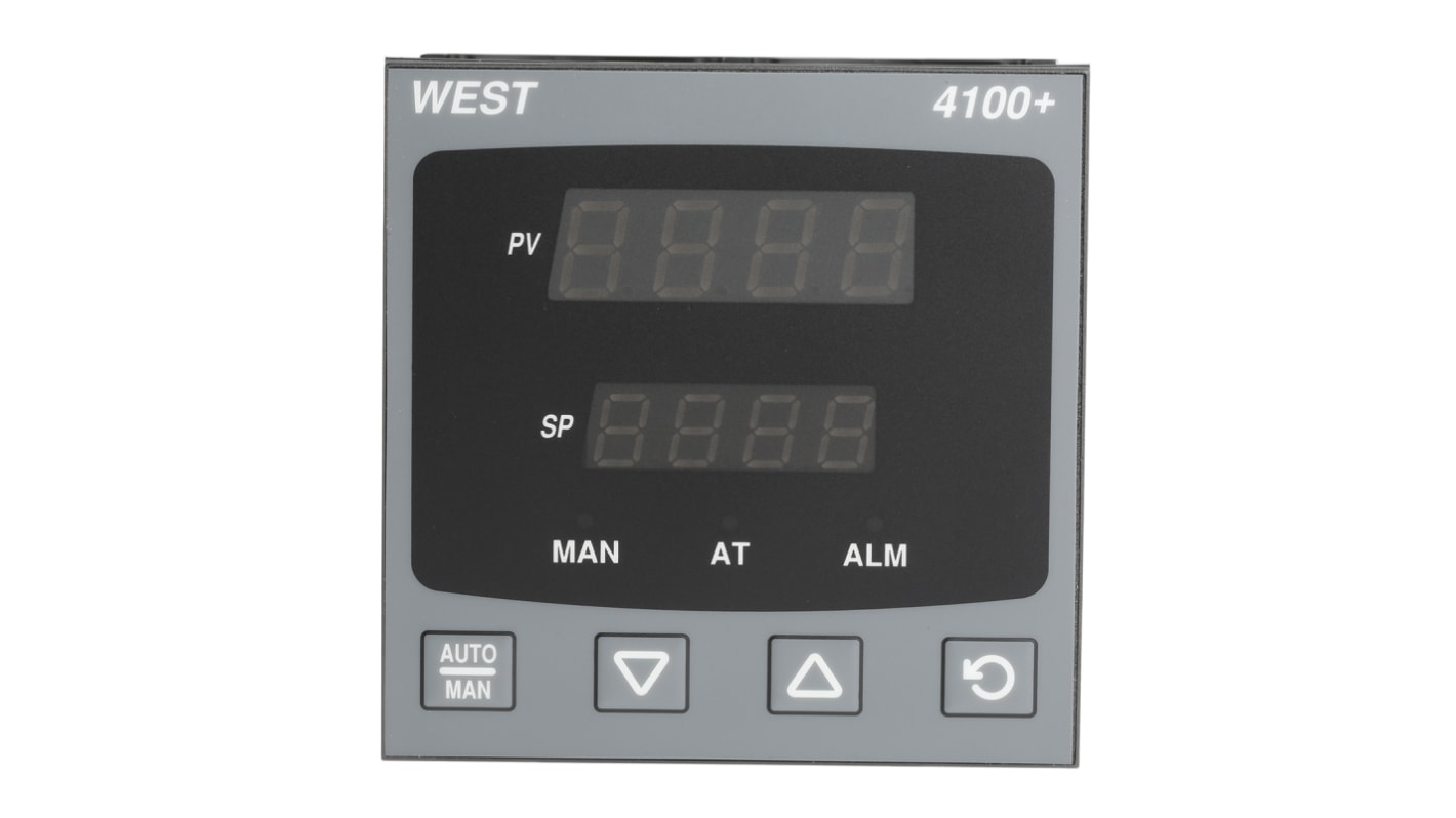 West Instruments P4100 PID Temperature Controller, 96 x 96 (1/4 DIN)mm, 1 Output Relay, 100 → 240 V ac Supply Voltage