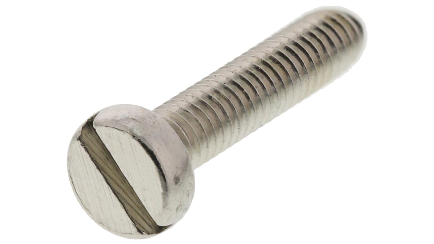 RS PRO Slot  Cheese Head Brass Machine Screws DIN 84, M2.5x12mm