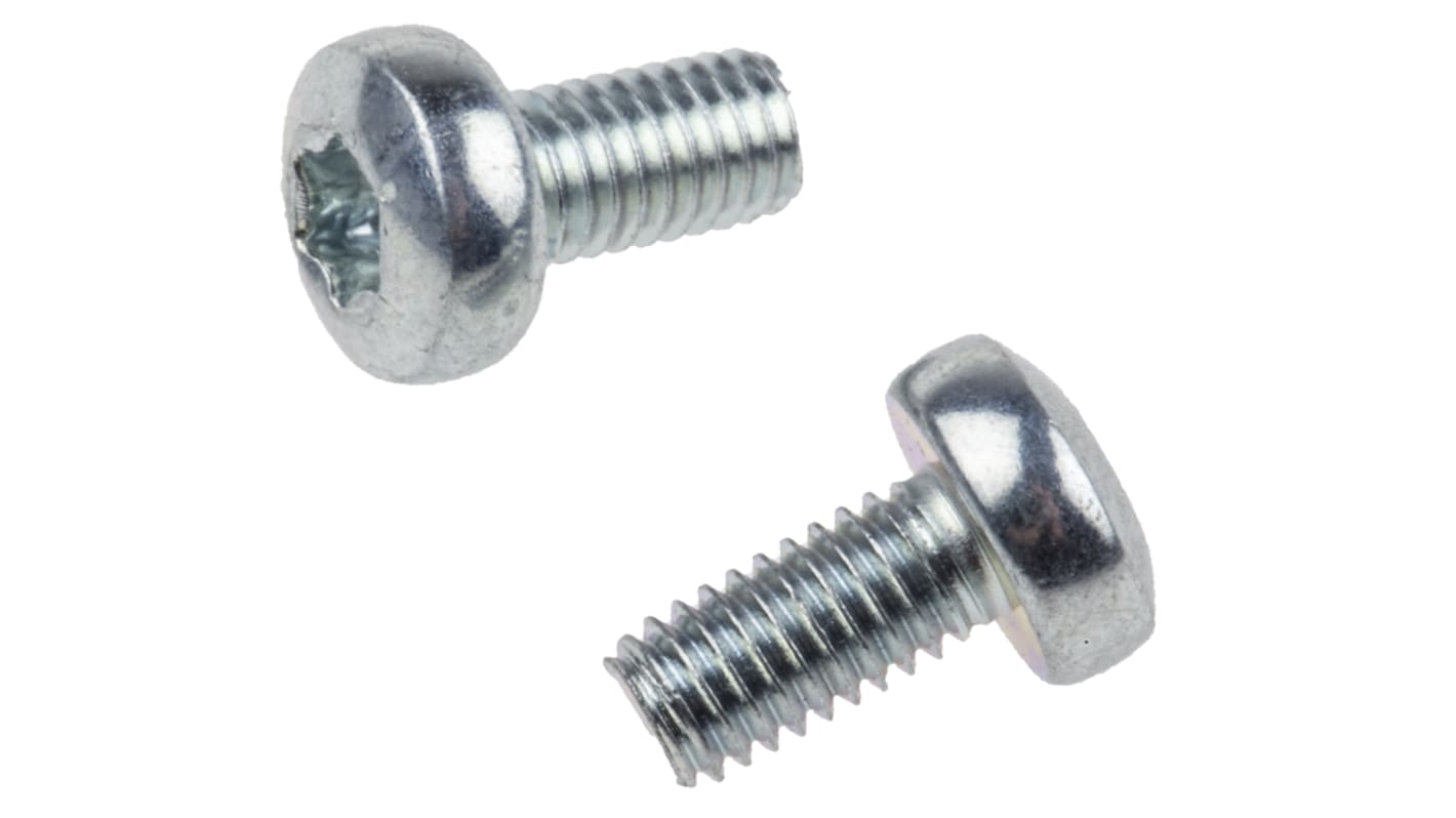 RS PRO Torx Pan Steel Machine Screws, M3x6mm