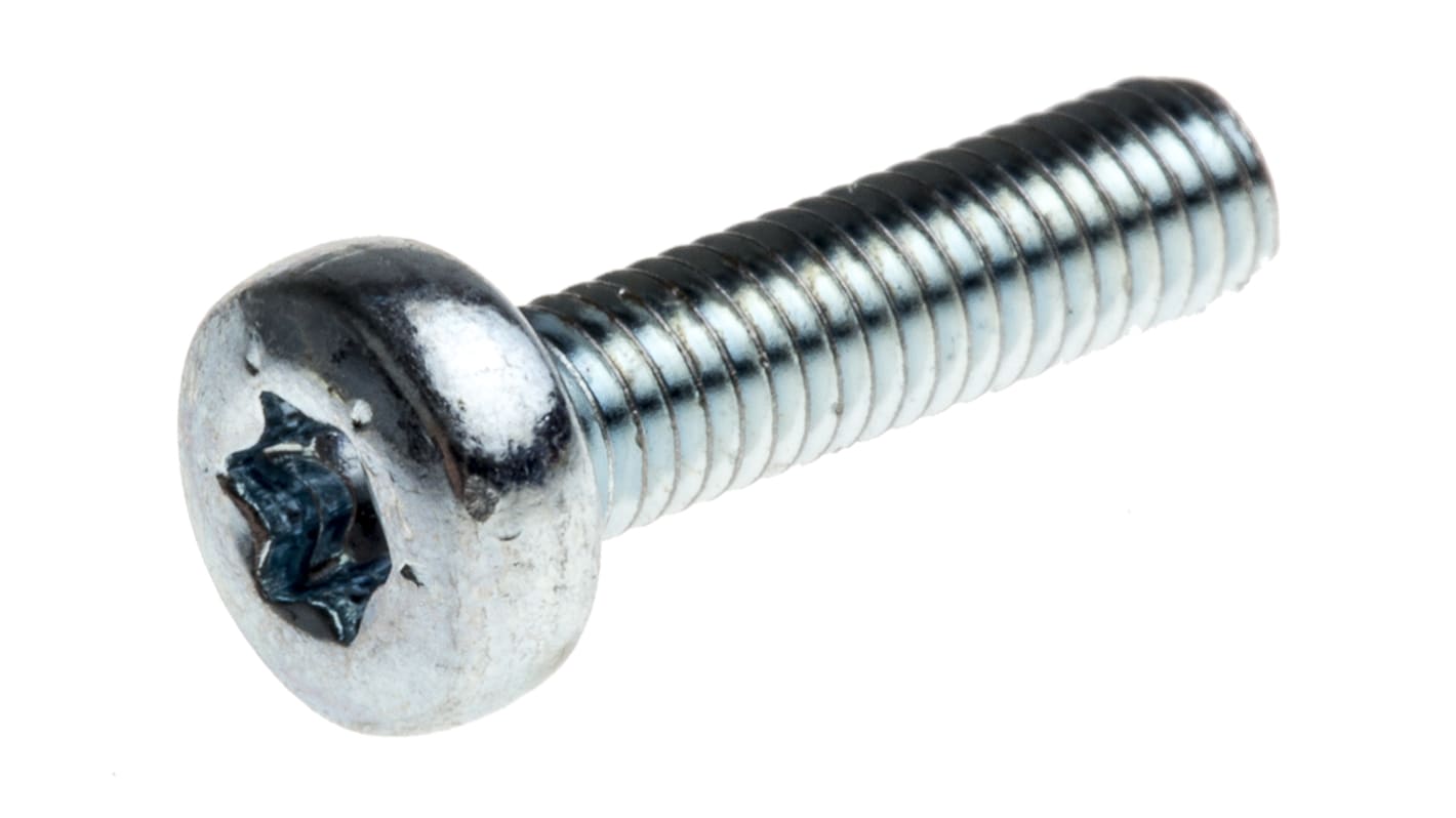 RS PRO Torx Pan Steel Machine Screws, M3x12mm