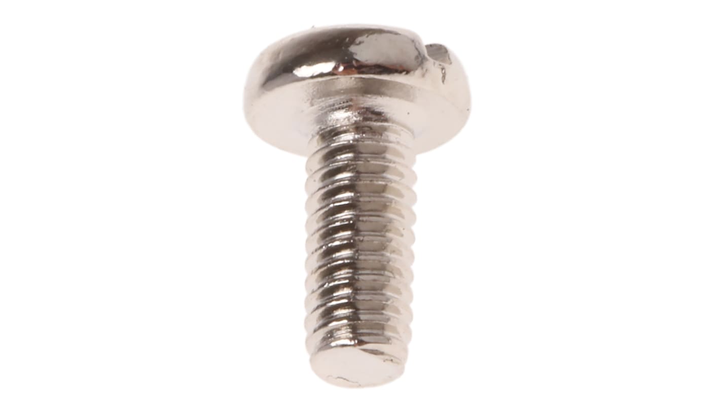 RS PRO Slot Pan Brass Machine Screws DIN 85, M2.5x6mm