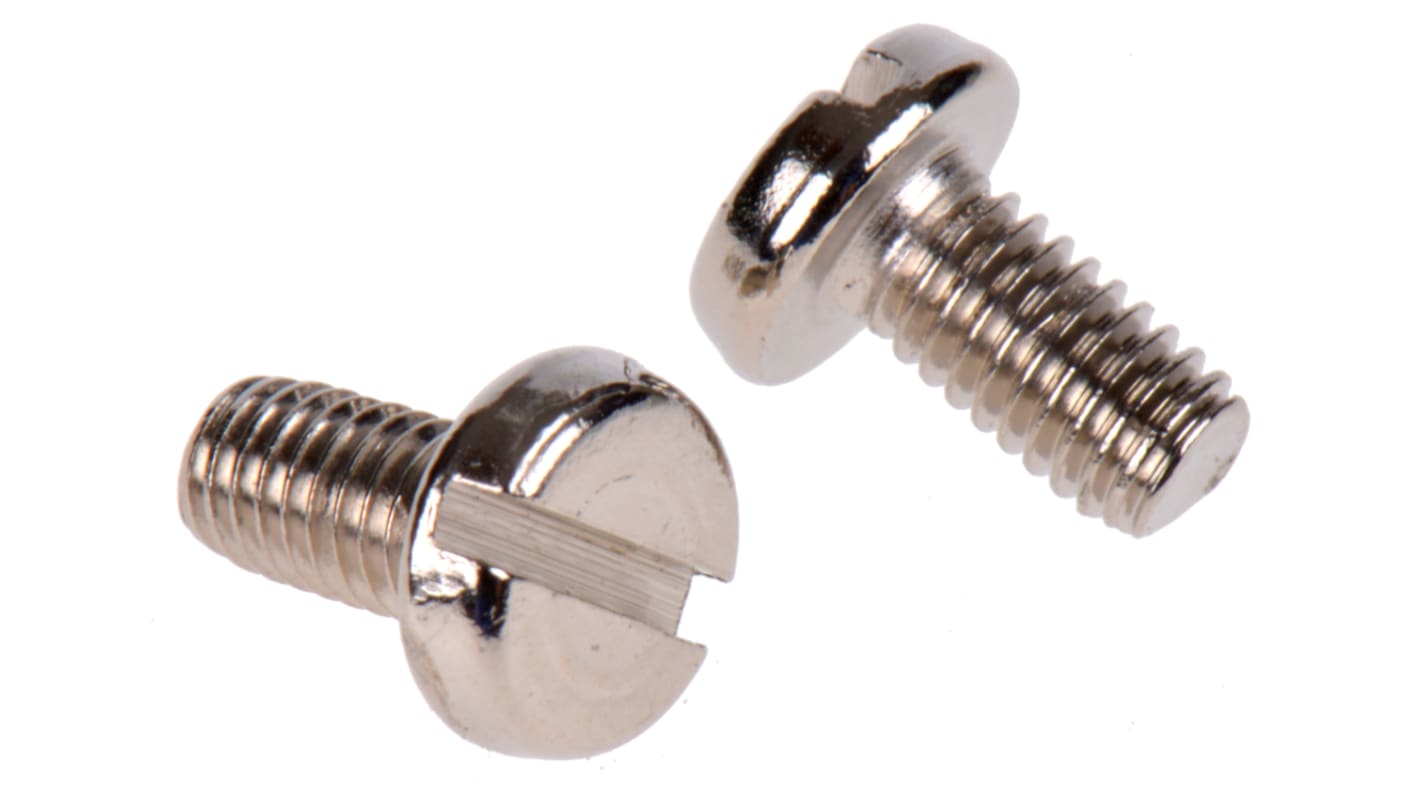 RS PRO Slot Pan Brass Machine Screws DIN 85, M3x6mm