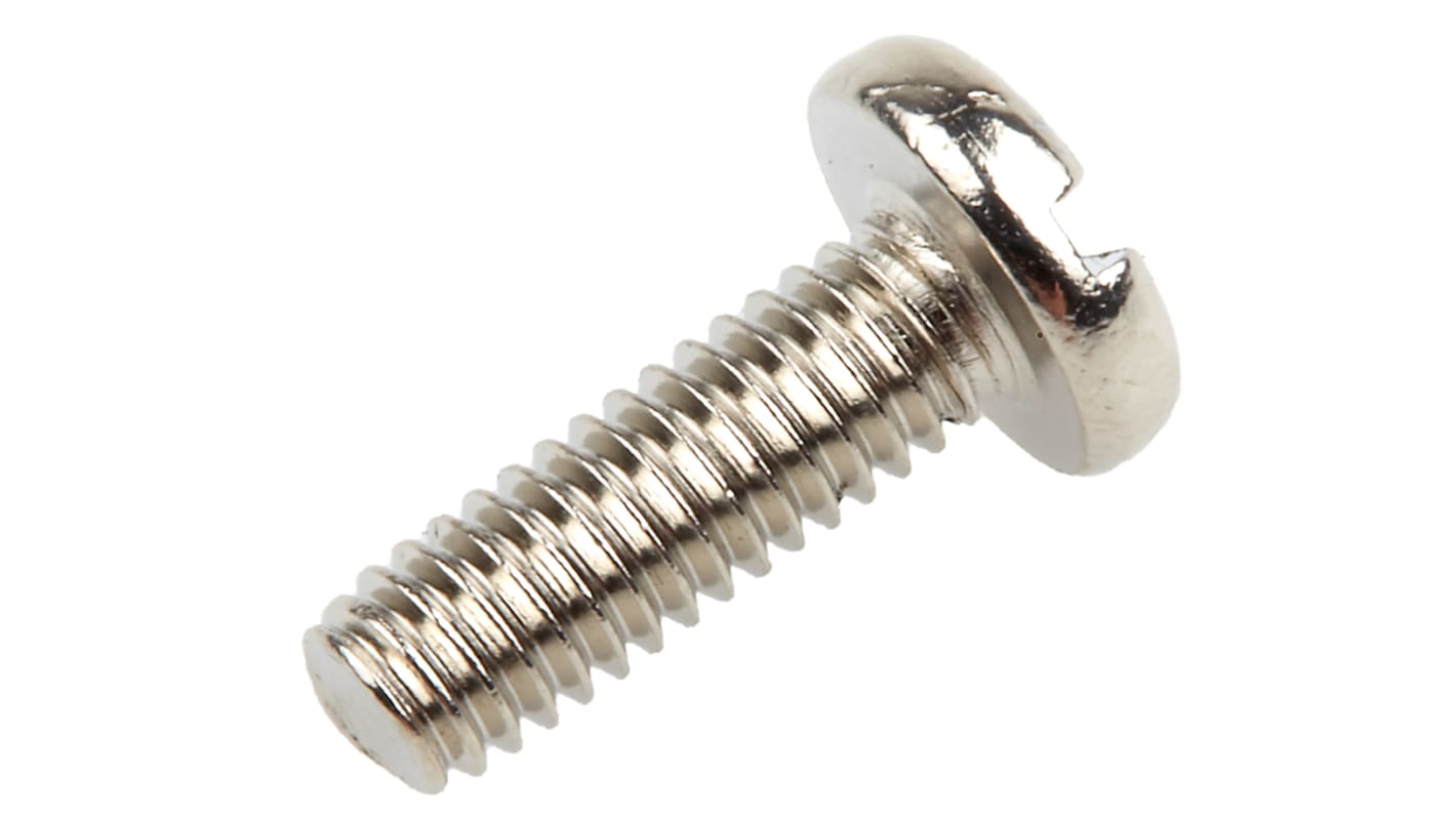 RS PRO Slot Pan Brass Machine Screws DIN 85, M4x12mm