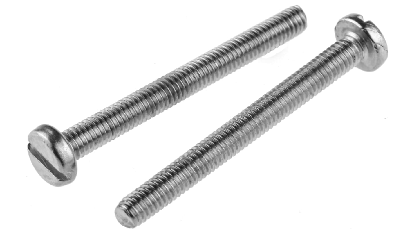 RS PRO Slot Pan Brass Machine Screws DIN 85, M4x40mm