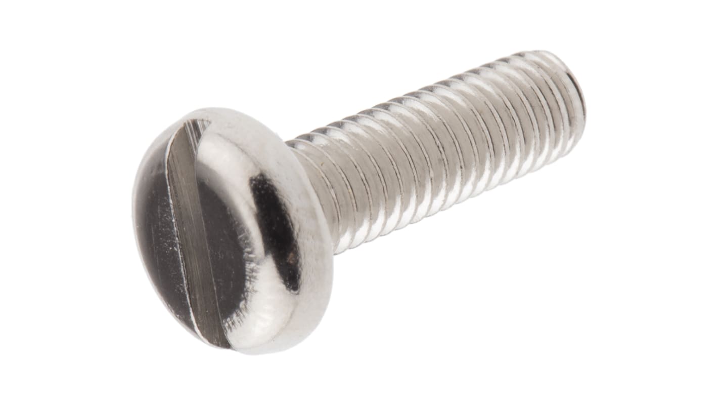 RS PRO Slot Pan Brass Machine Screws DIN 85, M5x16mm