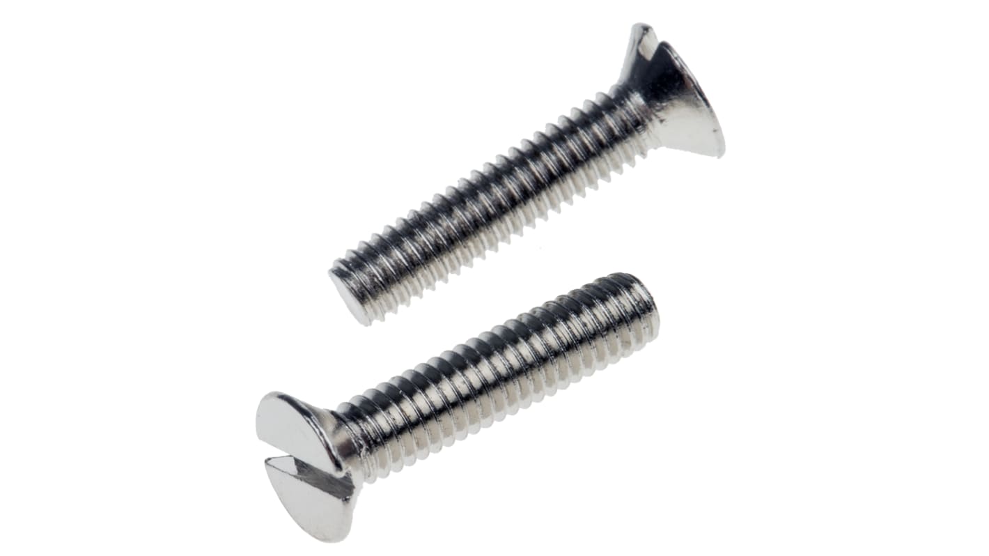 RS PRO Slot Countersunk Brass Machine Screw DIN 963, M3.5x16mm