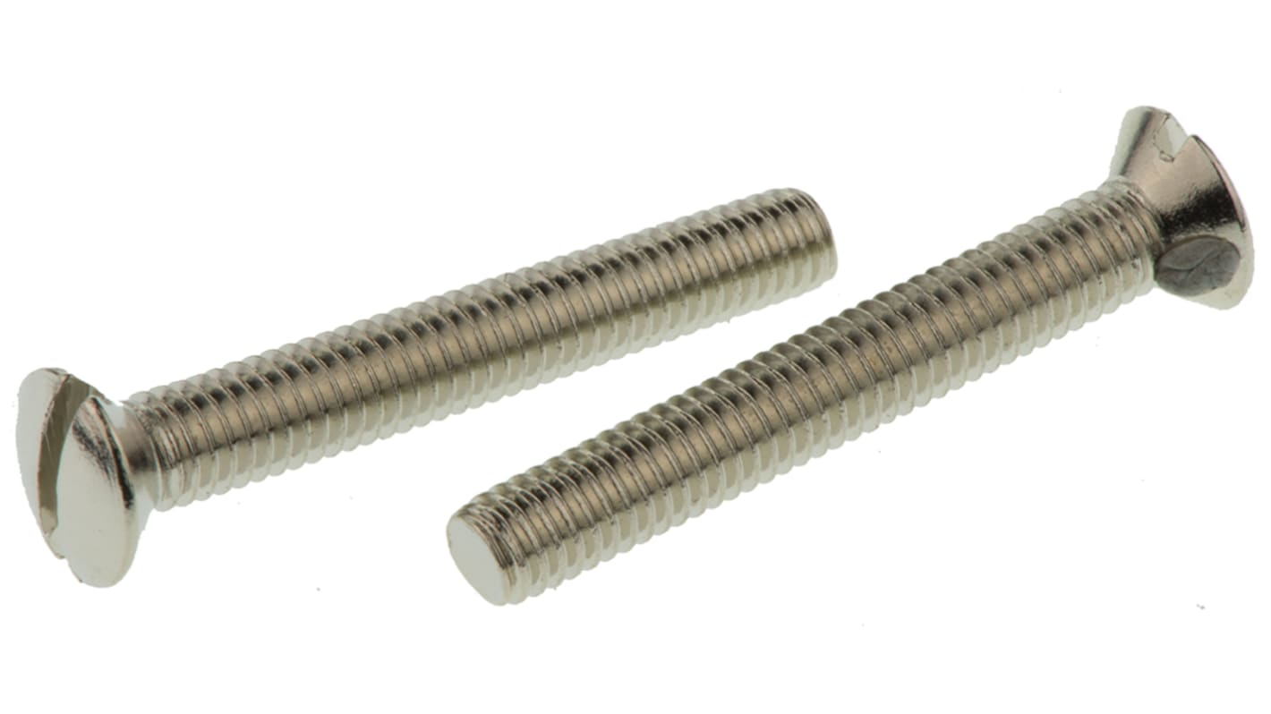 RS PRO Slot Raised (Countersunk) Brass Machine Screws DIN 964, M3
