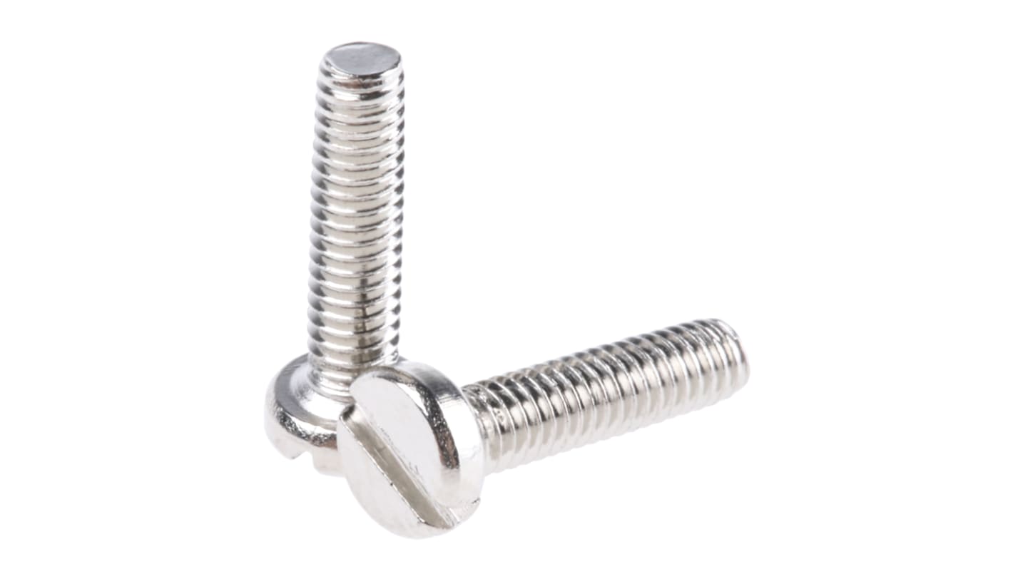 RS PRO Slot  Cheese Head Brass Machine Screws DIN 84, M2.5x10mm