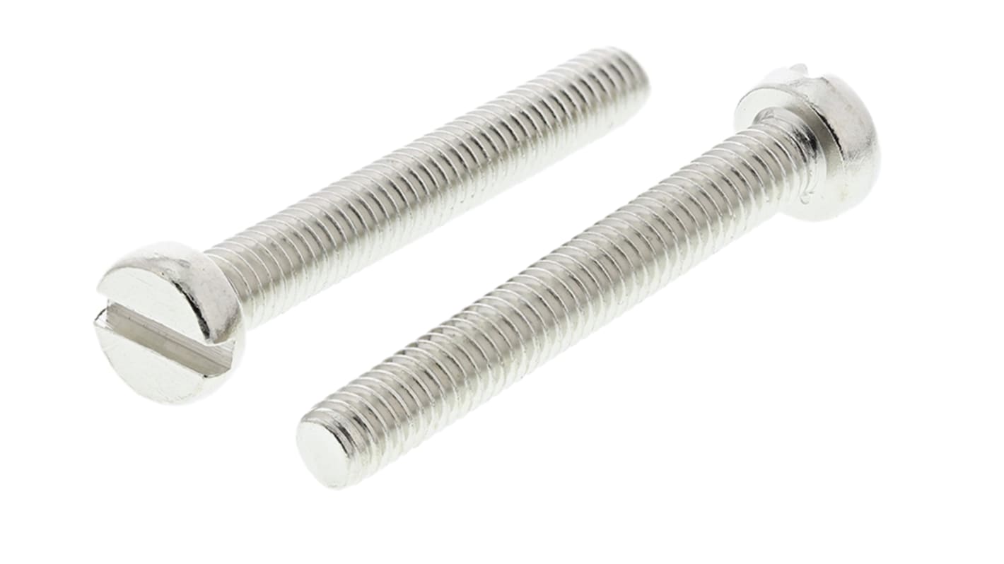 RS PRO Slot Cheese Head Brass Machine Screws DIN 84, M4x30mm RS